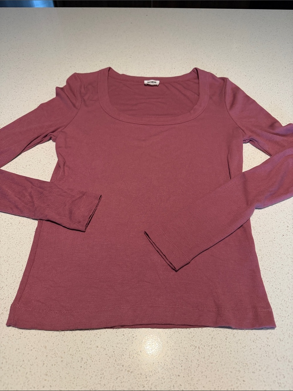 Cotton On Women's Long Sleeve Scoop Neck Top - Mauve